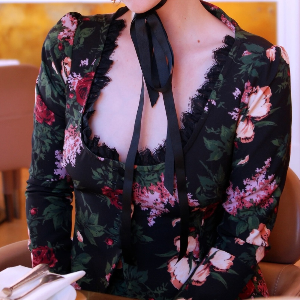 Pinup Girl Clothing - NEW - Marietta Peplum Jacket - Dark Bella Roses Gabardine